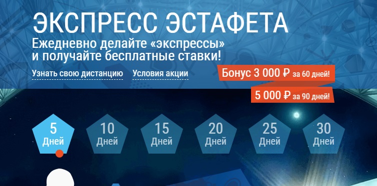 Акция от БК Liga Stavok: «ЭКСПРЕСС ЭСТАФЕТА: ежедневно делайте «экспрессы» и получайте бесплатные ставки!»