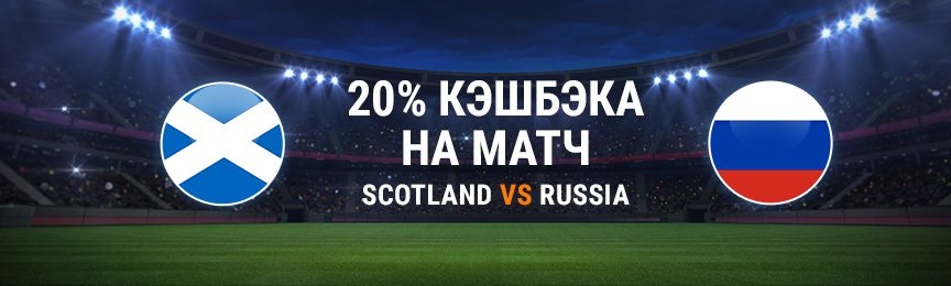 Акция БК GGBet: кэшбэк на матч Шотландия - Россия