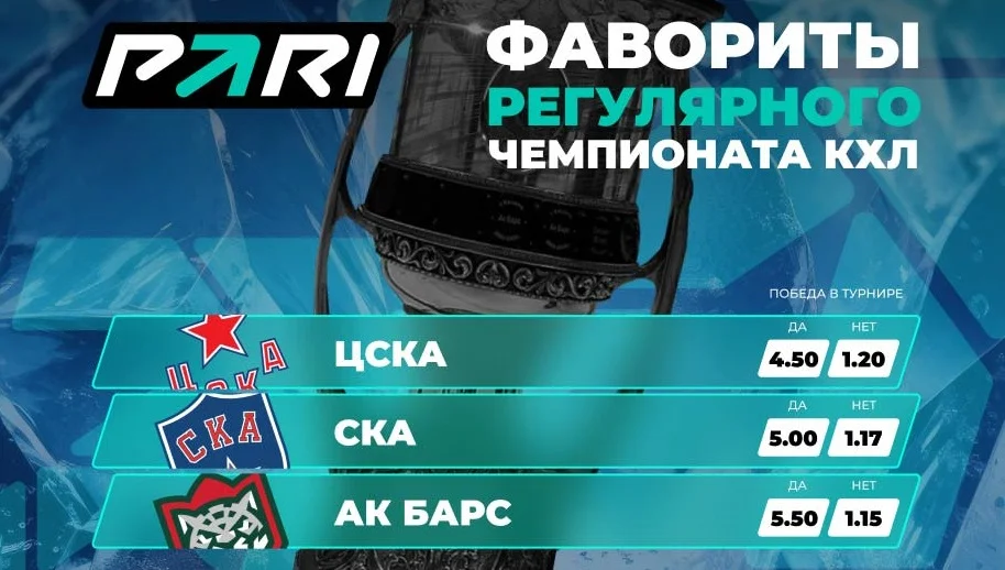 PARI: ЦСКА, СКА и «Ак Барс» — главные претенденты на Кубок Гагарина в новом сезоне КХЛ