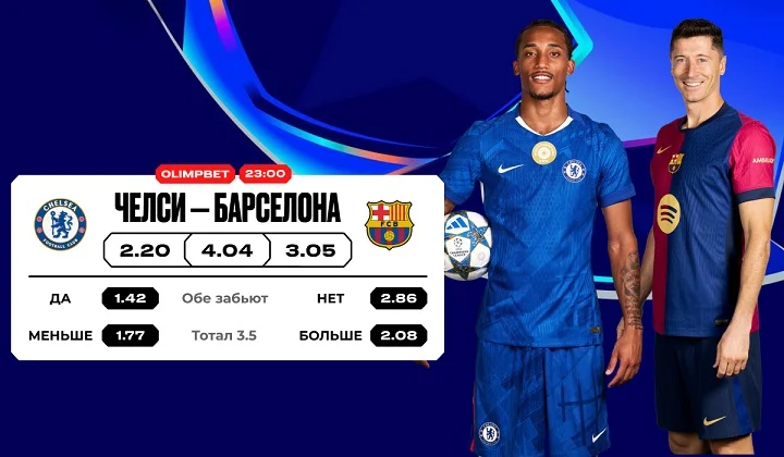«Челси» — фаворит букмекеров, но клиенты OLIMPBET выбирают «Барселону» в игре ЛЧ «Челси» — фаворит букмекеров, но клиенты OLIMPBET выбирают «Барселону» в игре ЛЧ
