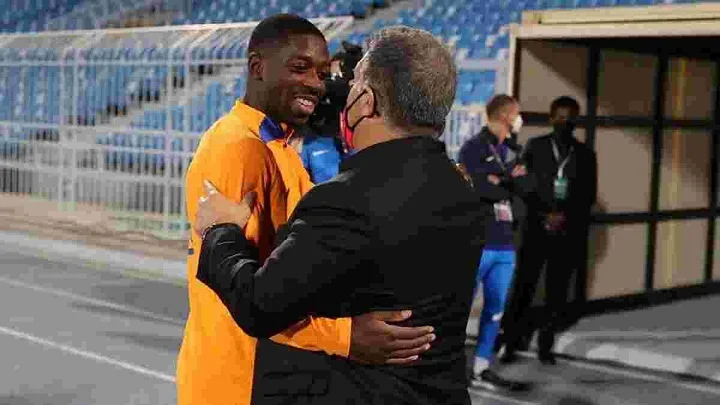 Лапорта о продлении контракта Дембеле: «У нас нет новостей о том, что он хотел бы остаться» Лапорта о продлении контракта Дембеле: «У нас нет новостей о том, что он хотел бы остаться»