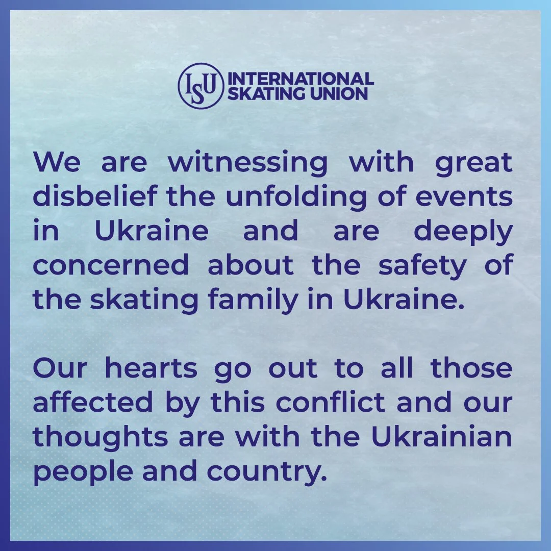 ISU высказался о поддержке Украины на фоне военных действий на территории страны ISU высказался о поддержке Украины на фоне военных действий на территории страны
