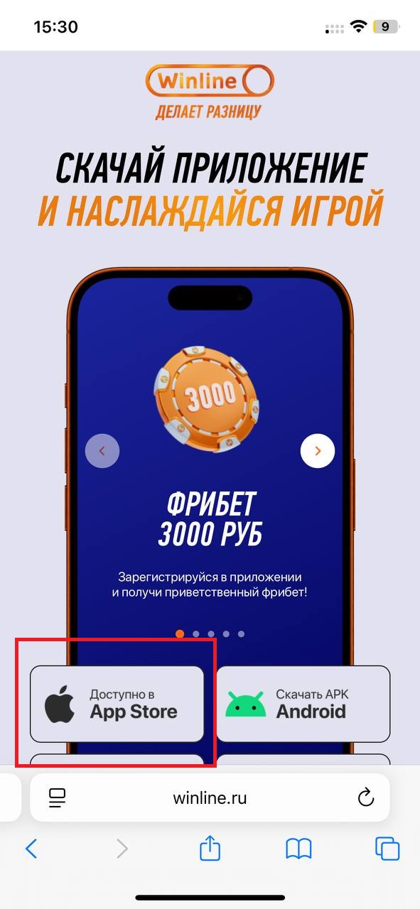 Кнопка перехода в App Store
