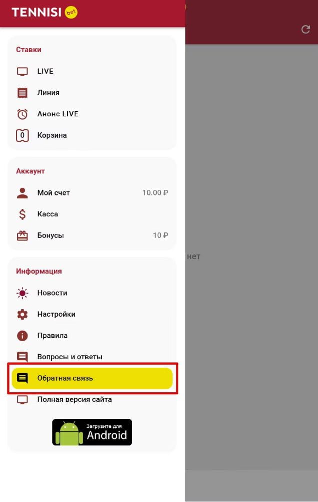 Онлайн-чат на сайте Тенниси